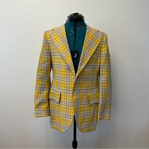 Vintage Yellow Plaid Women’s Blazer